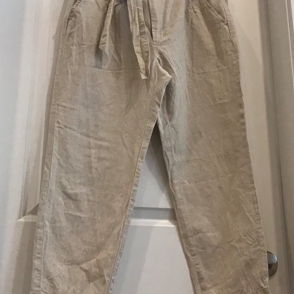 Jag Jeans Cream Straight-Leg Paperbag Waist Pants - Picture 4 of 7
